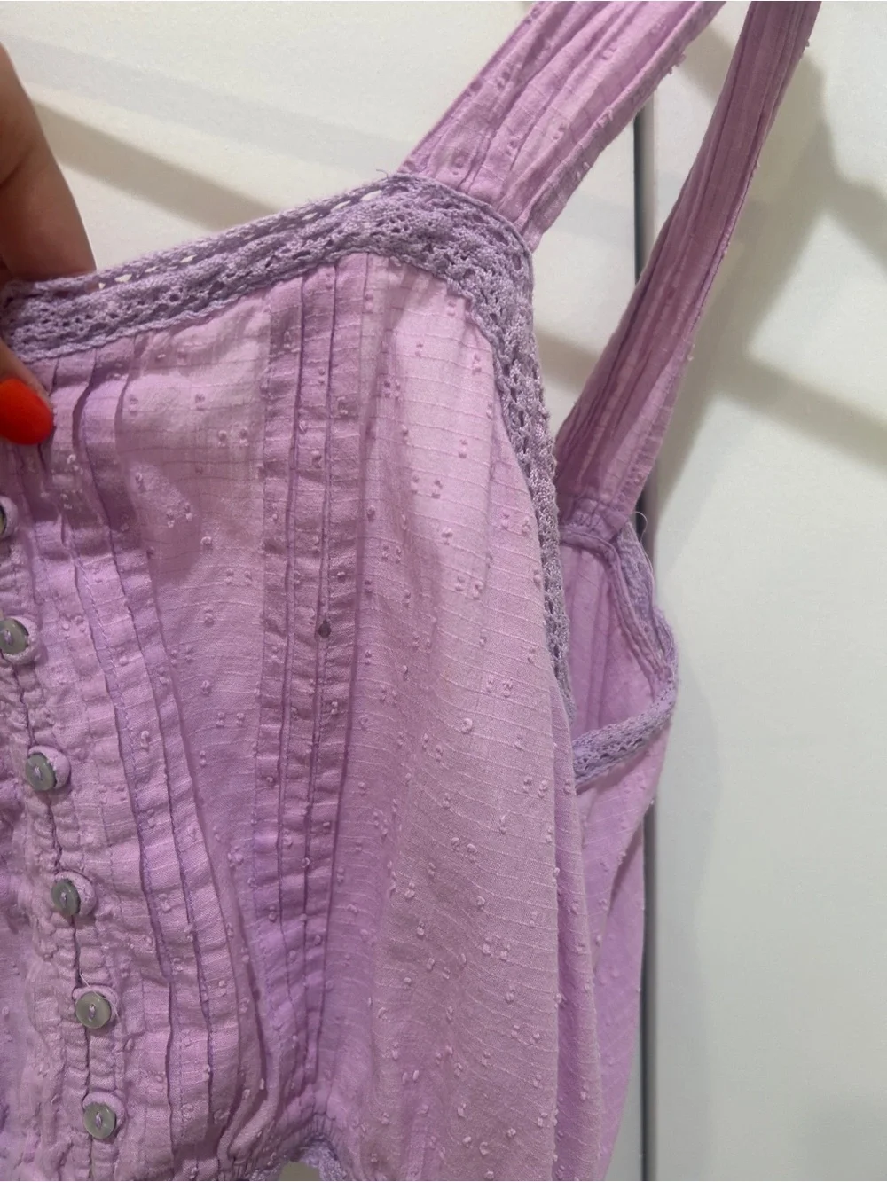 Free People Lavender Textured Cropped Tank